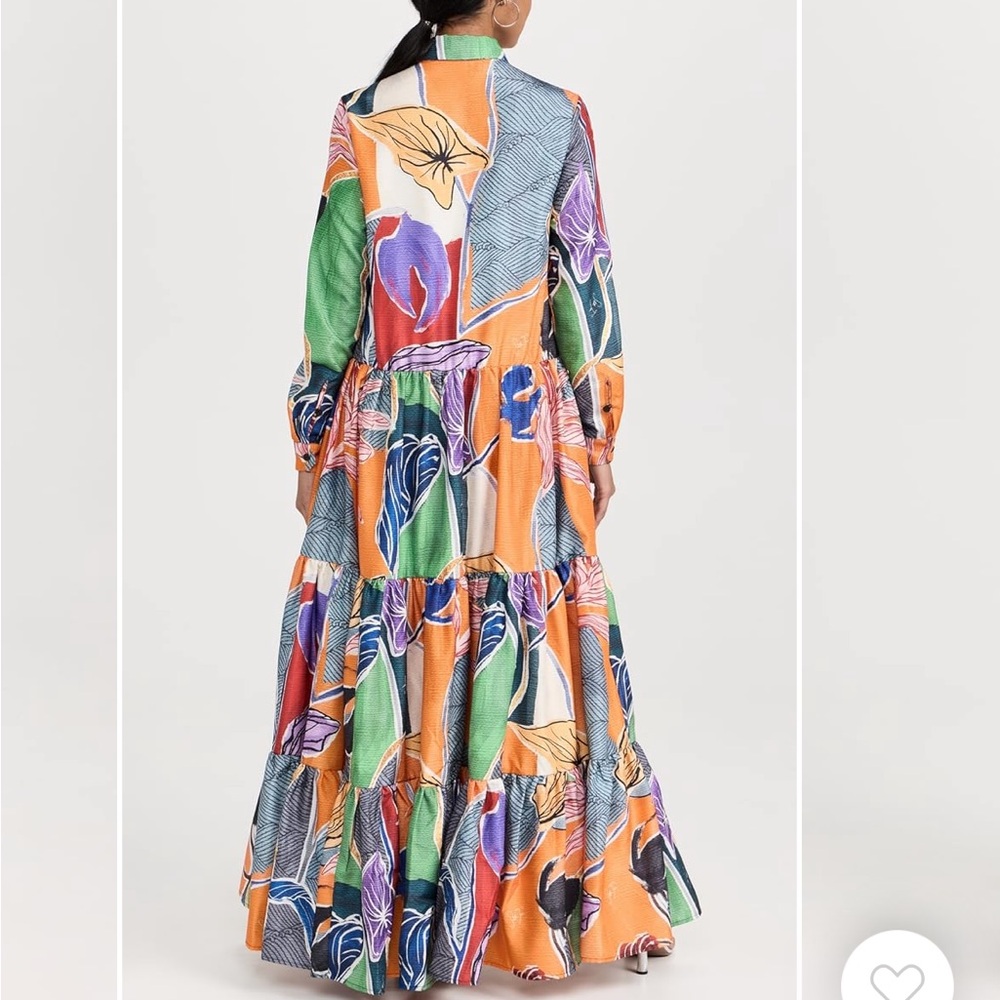Stella Jean Vibrant Orange and Blue Maxi Dress size 38 - Picture 5 of 5